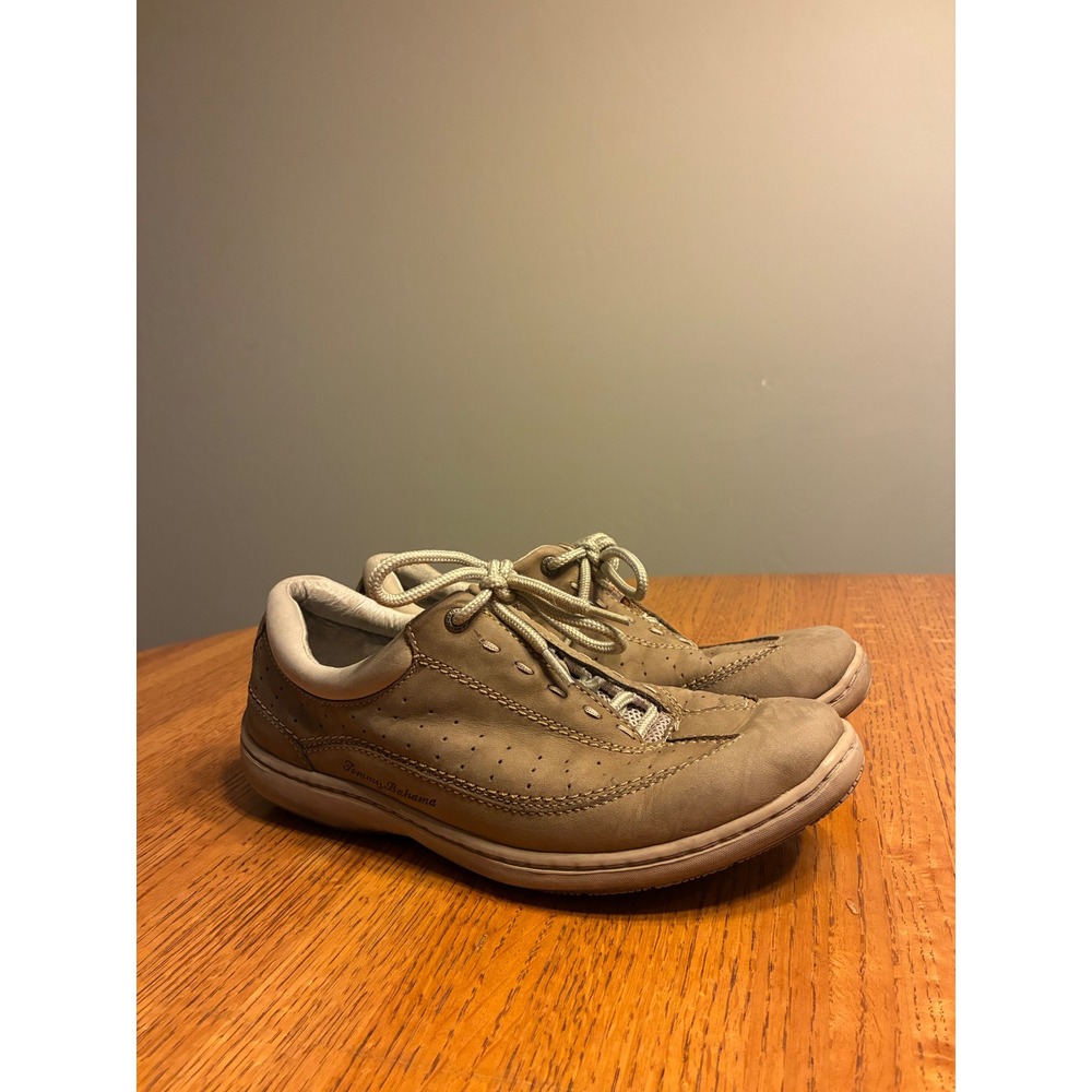 Tommy Bahama Relax Tan Leather Lace Up Walking Shoes Sneakers Mens 8M B3740